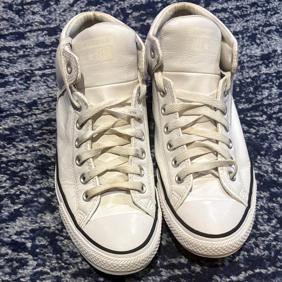 Converse Faux Leather White High-Top Sneakers - Picture 2 of 6